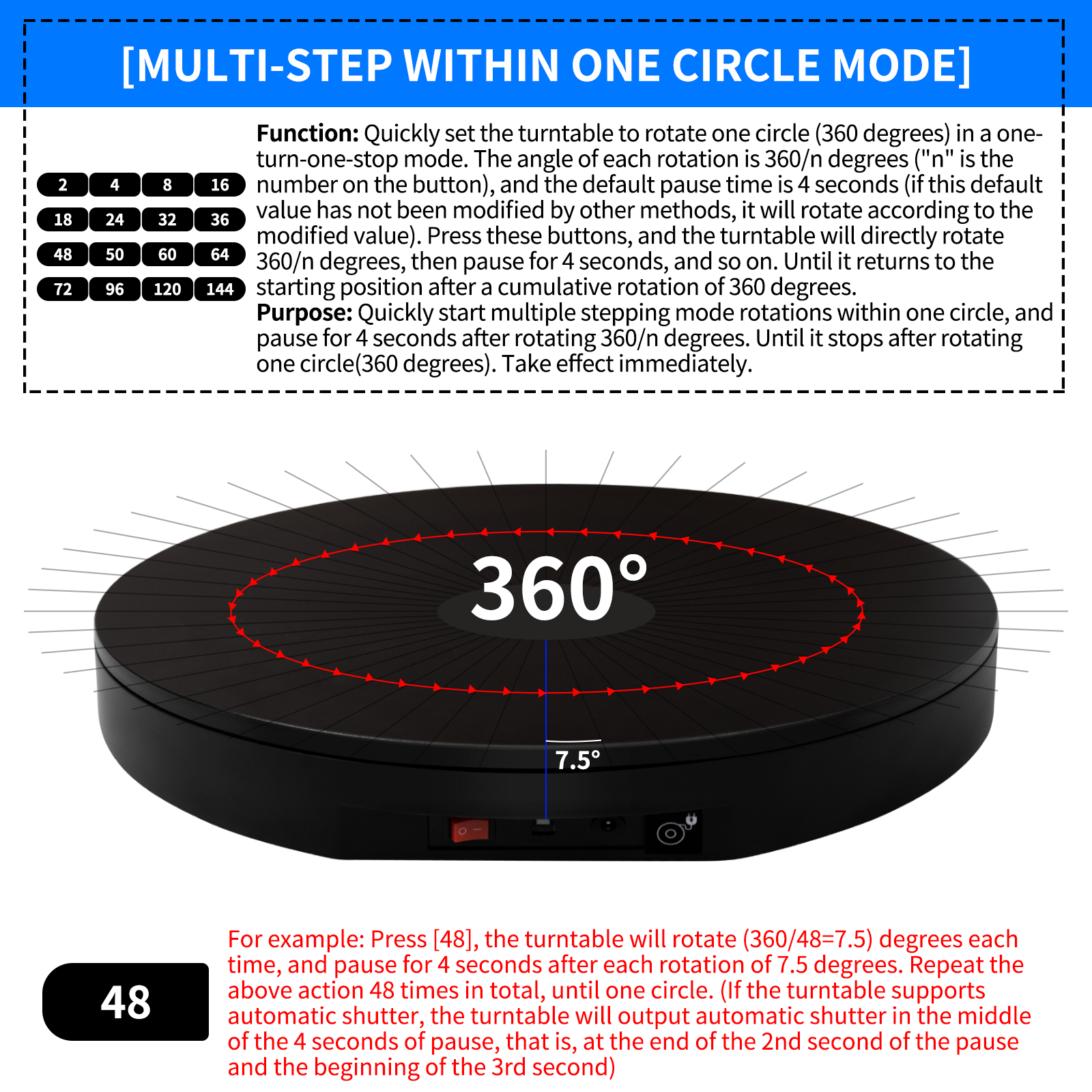 UT500RUWPSL 可编程电动转盘(50cm USB/Wi-Fi 自动快门) - 图片 7